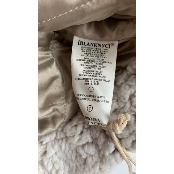 Blank NYC Angel Eyes Jacket Womens Small Zip Up Button Shearling Coat Gray New - Picture 12 of 13